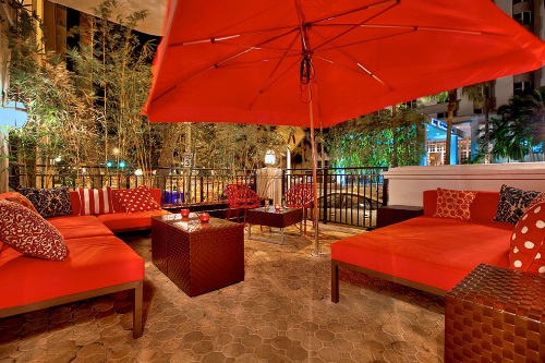 Red South Beach terras buiten